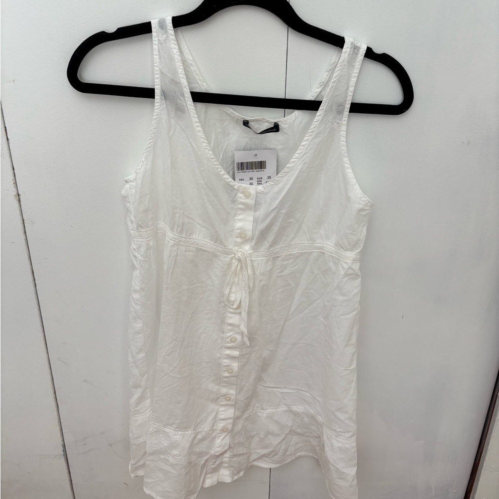 Brandy Melville White Buttoned Tank/dress